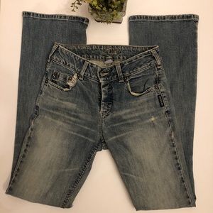 Silver distressed jeans